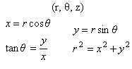 Cylindrical Coordinates, 3d-space introduction, Mathematics Formulae, Eformulae.com