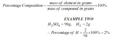 Percentage Composition, General Chemistry formulae, Eformulae.com