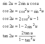 Double Angle Identities, Mathematics Formulae, Eformulae.com