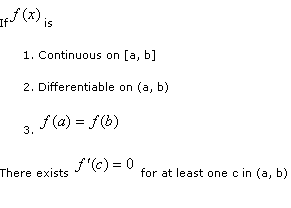 Rolle's Theorem, Mathematics Formulae, Eformulae.com