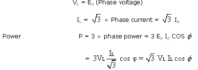 line voltage and current in delta