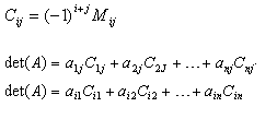 Cofactor of entry aij, Mathematics Formulae, Eformulae.com 